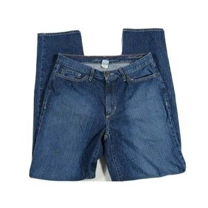 Eddie Bauer Original Loose Tapered-Leg Women's Size 8 Blue Cotton Denim Jeans